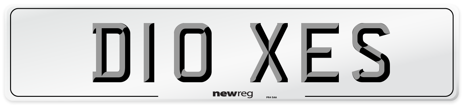 D10 XES Number Plate from New Reg